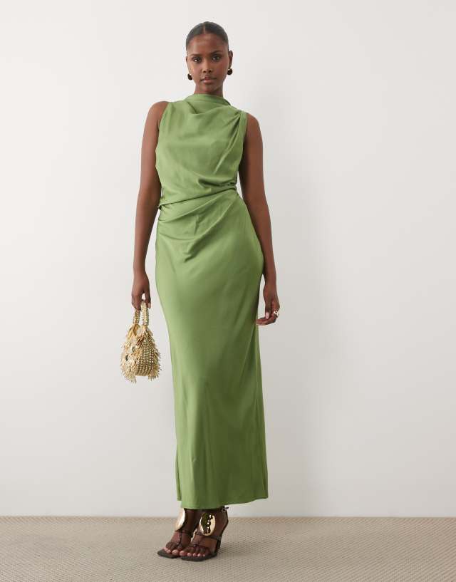 blue and green formal dress ASOS Design - Satin Maxi - Women - Polyester - 8 US short blue green dress
