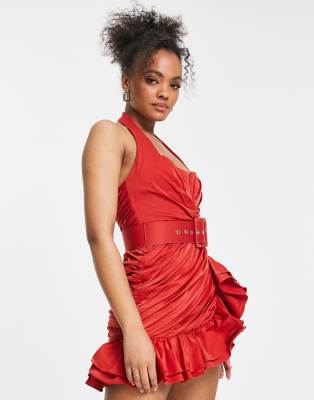 asos pleated mini dress