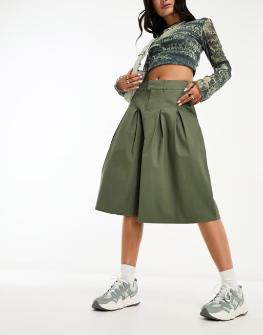 Khaki hotsell skirt asos