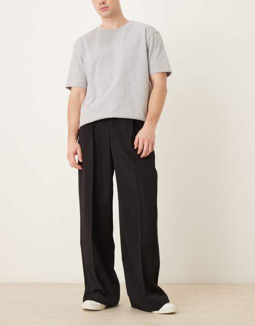 ASOS DESIGN pleated loose leg dress pants in black, 2 of 5