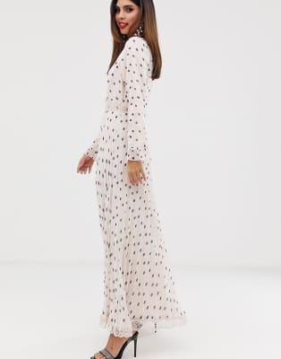 asos brown polka dot dress