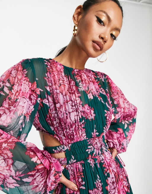 Asos pink best sale floral dress