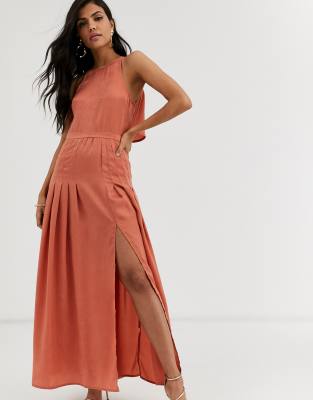 asos peach maxi dress