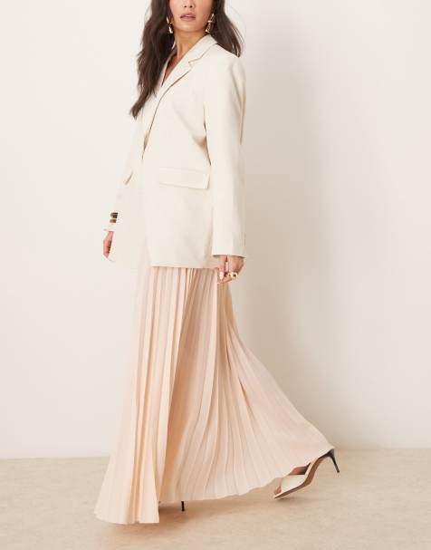 ASOS DESIGN pleated maxi skirt with contrast waistband in pink - view 1