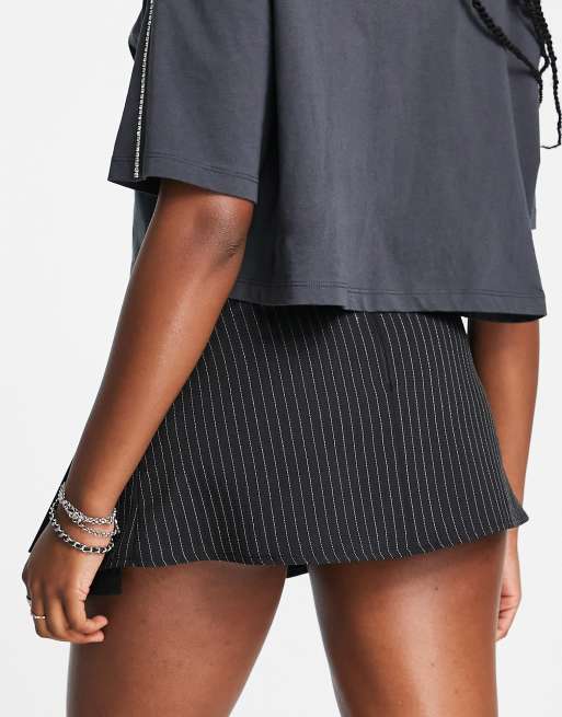 ASOS DESIGN pleated micro mini skirt in pinstripe