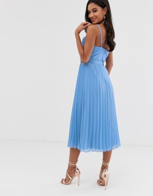 asos design midi dress with cami straps