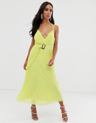 asos design pleated skirt midi dress