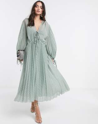 sage green dress with sleeves