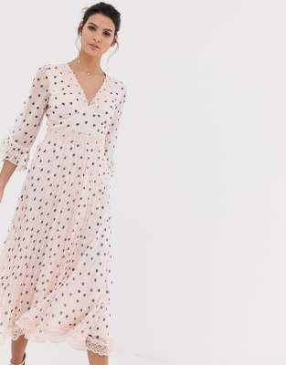 asos design polka dot dress