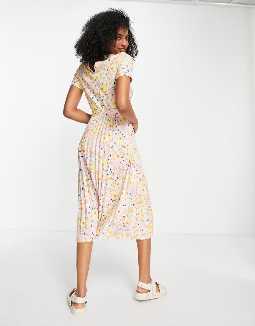 F&f floral print midi wrap clearance dress