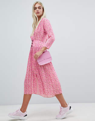 asos pink midi dress