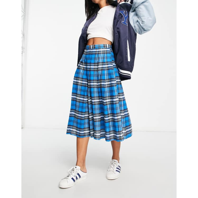 Pleated plaid shop skirt asos