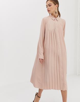 asos design pleated dress