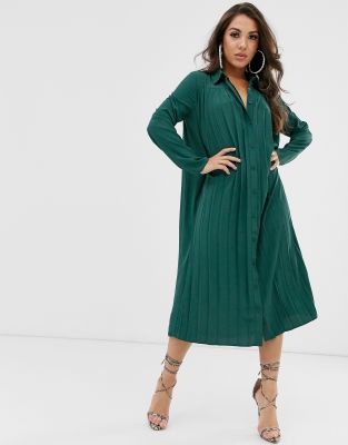 python pleated shirt dress