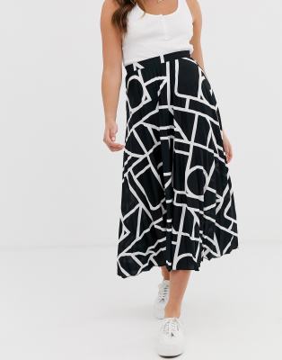 asos design pleated midi skirt