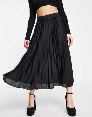 asos black pleated skirt