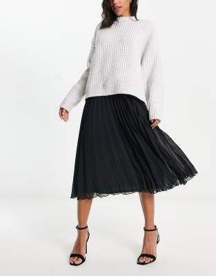 ASOS DESIGN pleated midi skirt in black - ASOS Price Checker