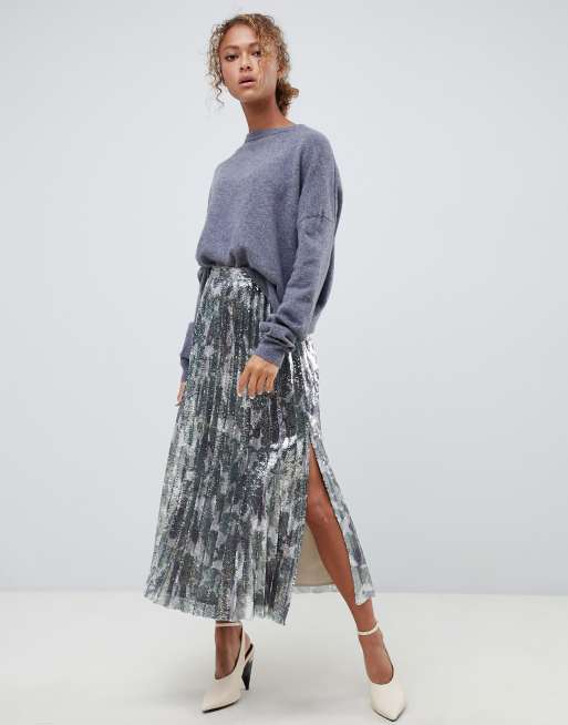 Asos midi 2024 skirt zip up