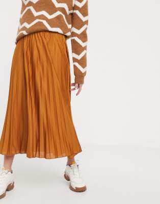 asos design pleated midi skirt