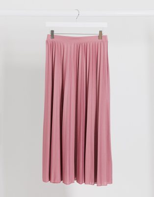 asos design pleated midi skirt