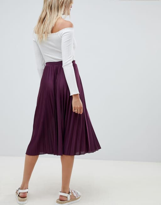 Asos design pleated midi skirt in jersey crepe sale