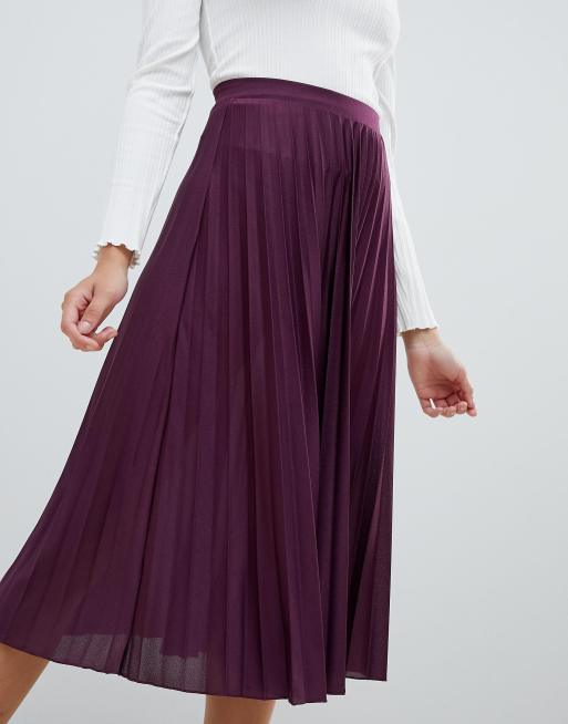 Asos design pleated midi skirt in jersey crepe sale