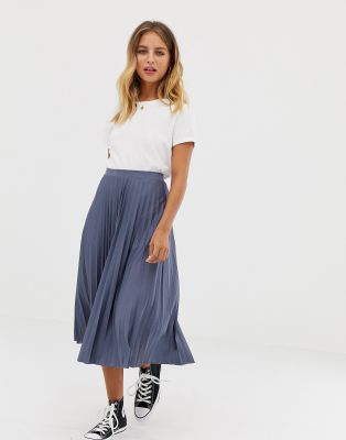 asos pleated midi skirt