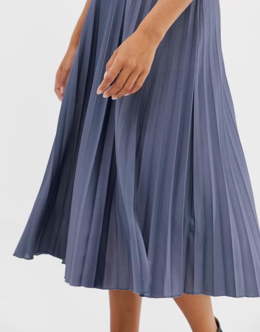 ASOS DESIGN pleated midi skirt in jersey crepe