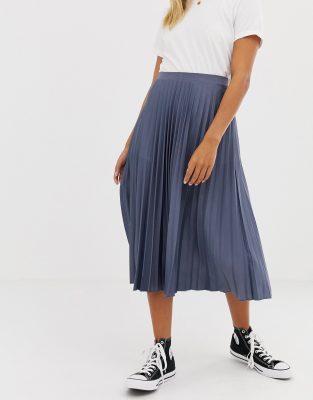 asos design pleated midi skirt