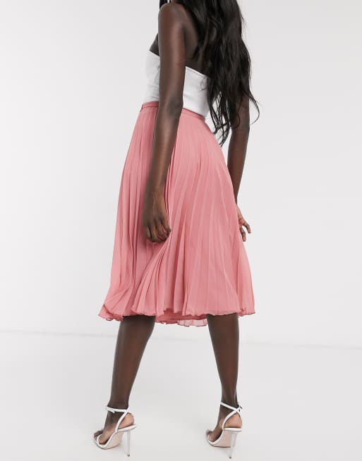 Pink pleated 2025 skirt asos