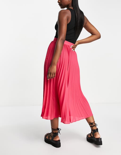 Pink pleated shop skirt asos