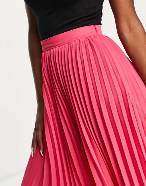 Pink pleated hotsell skirt asos