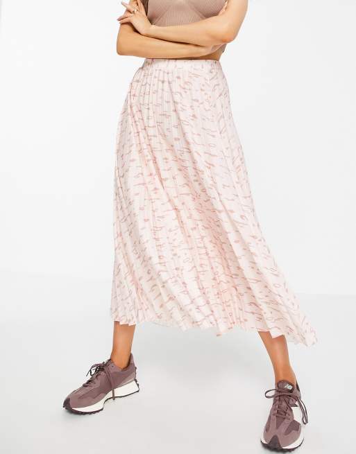 ASOS DESIGN pleated midi skirt in soft animal print | ASOS