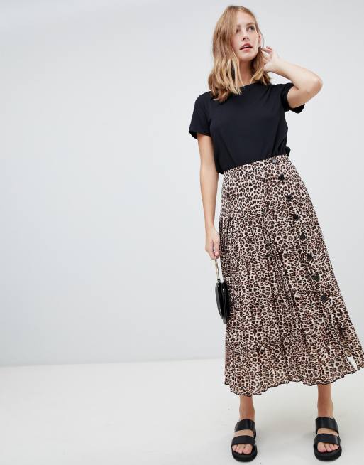 Leopard print midi outlet skirt asos