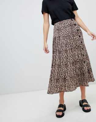 leopard print midi skirt asos