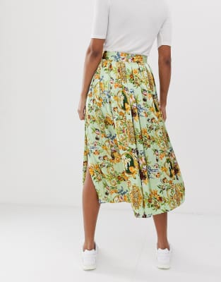 asos design pleated midi skirt