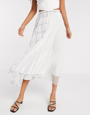 asos design pleated midi skirt