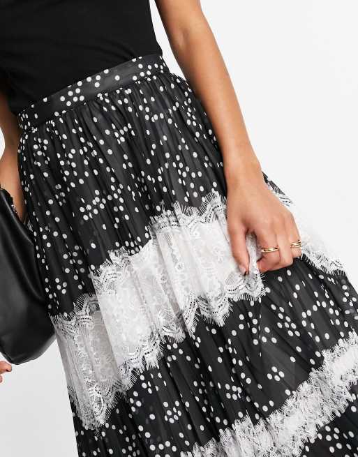 Asos design pleated outlet sequin midi skirt