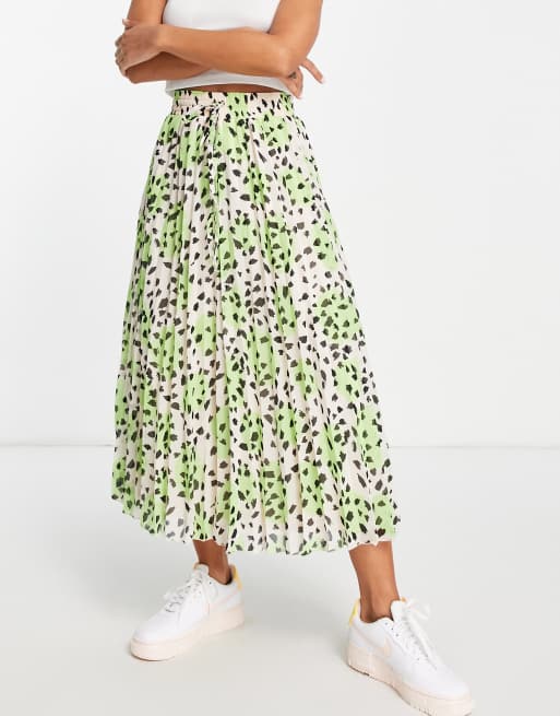 Asos animal print pleated midi outlet skirt