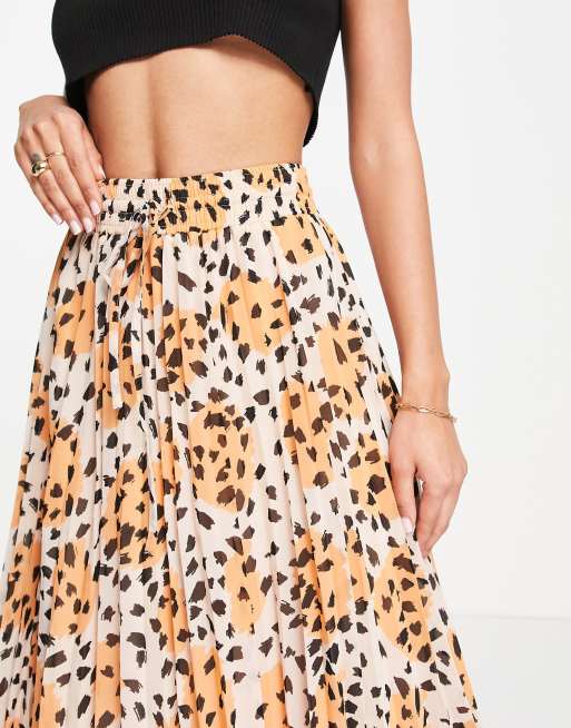 Leopard skirt clearance orange