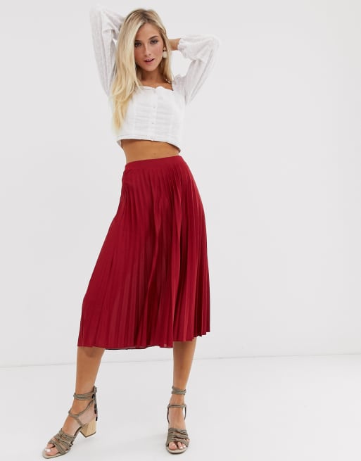 Pleated midi skirt discount asos