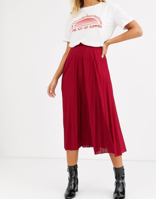 ASOS DESIGN pleated midi skirt