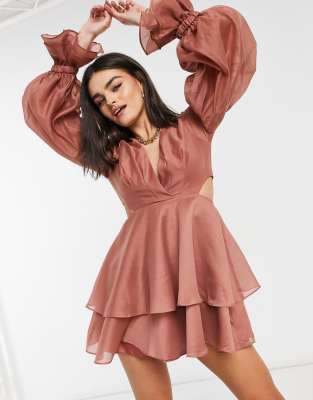 asos pleated mini dress