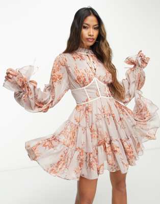 Ani Floral Pleated Mini Dress main image 0