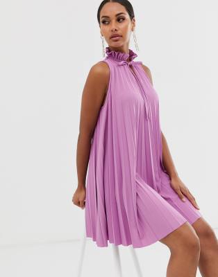 asos pleated mini dress
