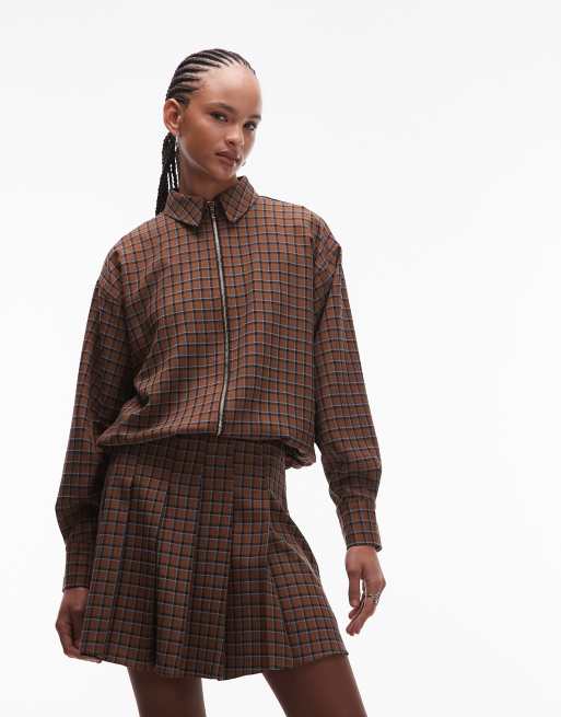 ASOS DESIGN pleated mini skirt co-ord in check, 2 of 5