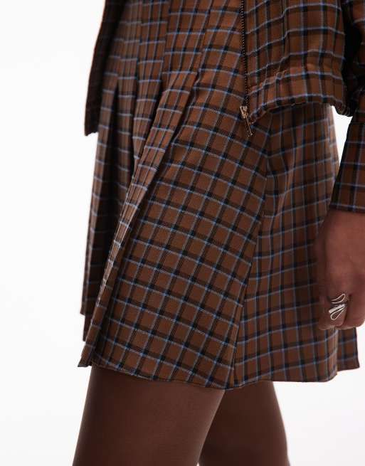 ASOS DESIGN pleated mini skirt co-ord in check, 3 of 5