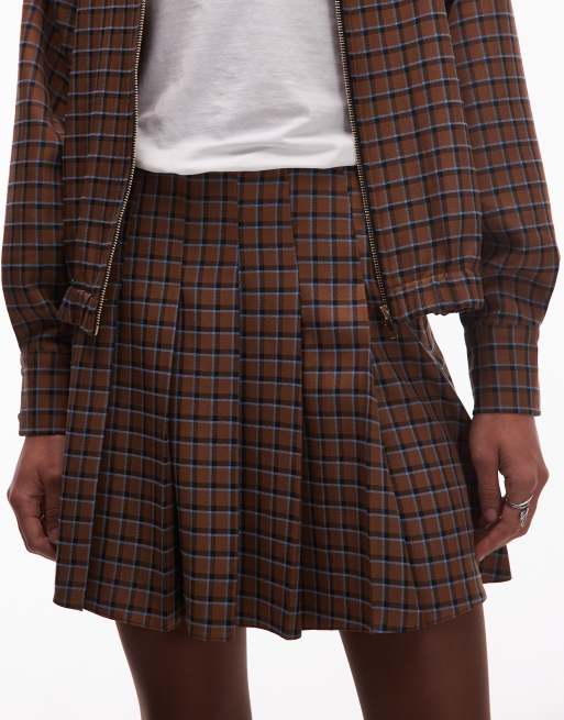 ASOS DESIGN pleated mini skirt co-ord in check, 5 of 5