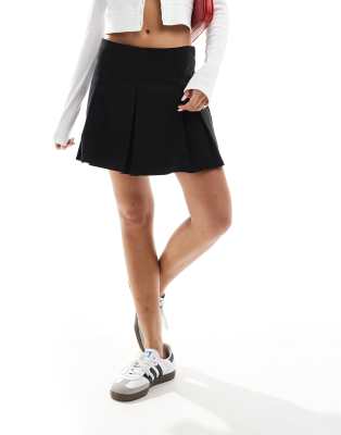 ASOS DESIGN pleated mini skirt in black - BLACK