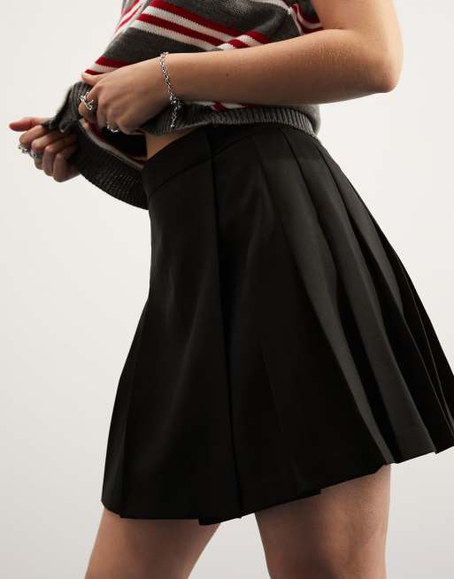 Black pleated skirt outlet asos